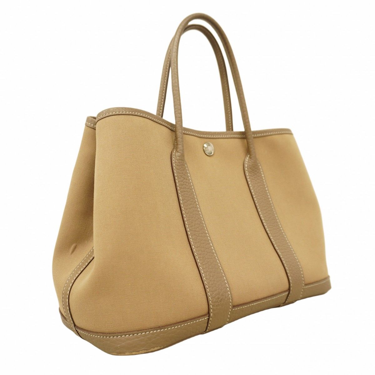 【5pb2271-h】エルメス トートバッグ ガーデンパーティTPM トワルオフィシエ エトゥープ シルバー金具 □P刻印【中古】レディース 5pb2271-h】エルメス トートバッグ ガーデンパーティTPM トワル