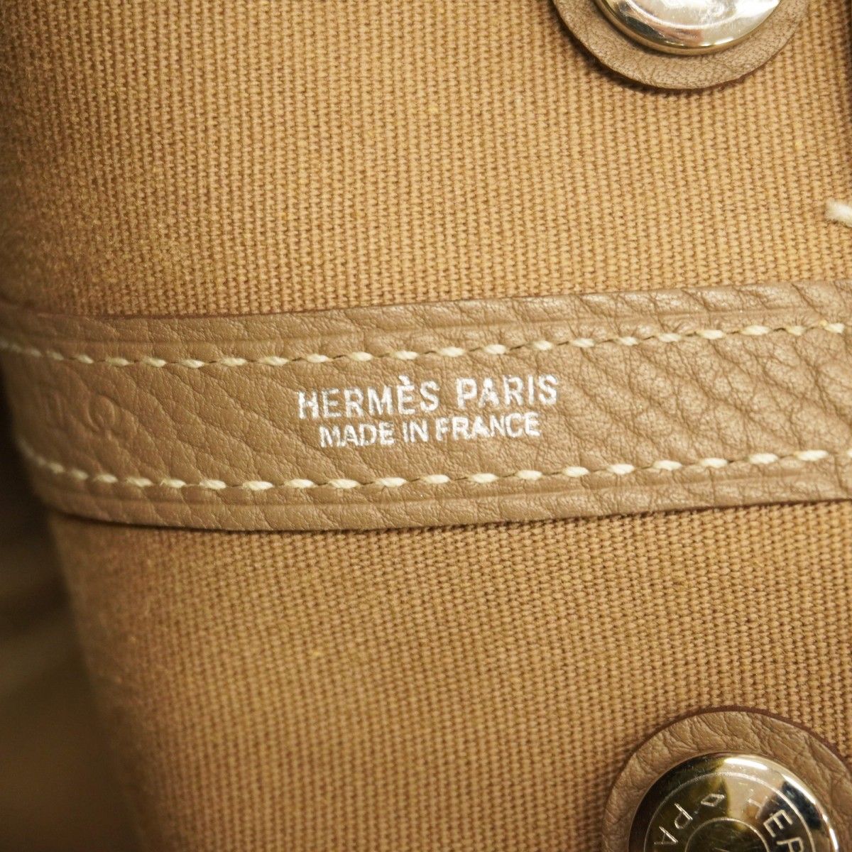 【5pb2271-h】エルメス トートバッグ ガーデンパーティTPM トワルオフィシエ エトゥープ シルバー金具 □P刻印【中古】レディース 5pb2271-h】エルメス トートバッグ ガーデンパーティTPM トワル