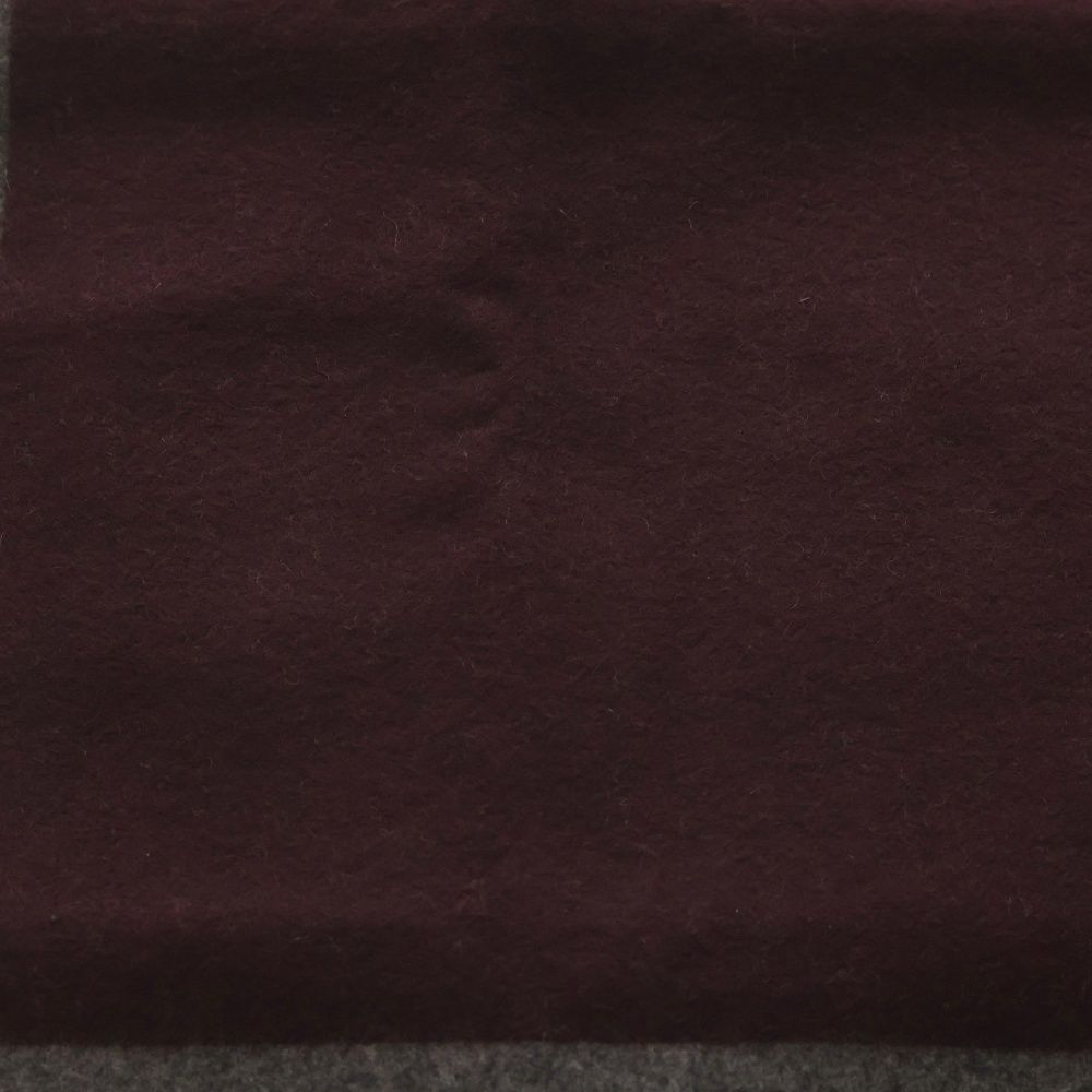 HERMES エルメス Hパッサント フランネル グルナ フリンジ付カシミヤマフラー グレー ワインレッド