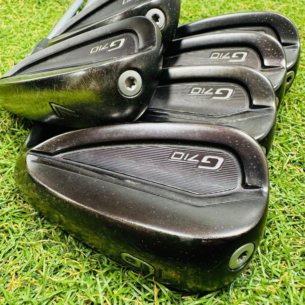 良品】ピン G710 黒ドット メンズアイアンセット 5本 スチール S