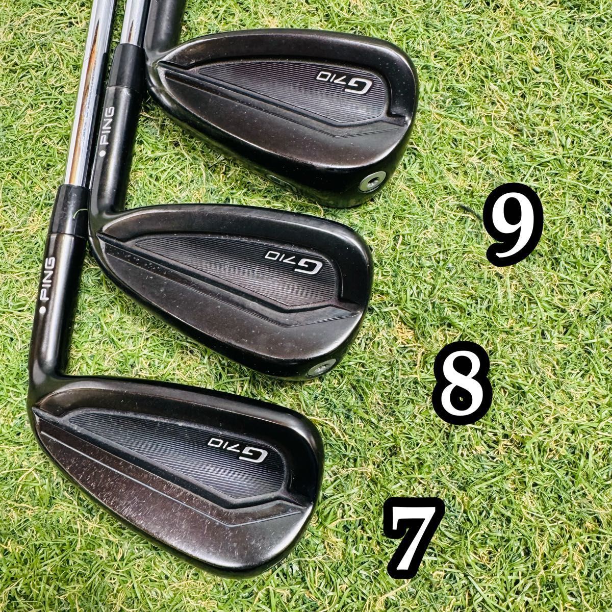 良品】ピン G710 黒ドット メンズアイアンセット 5本 スチール S