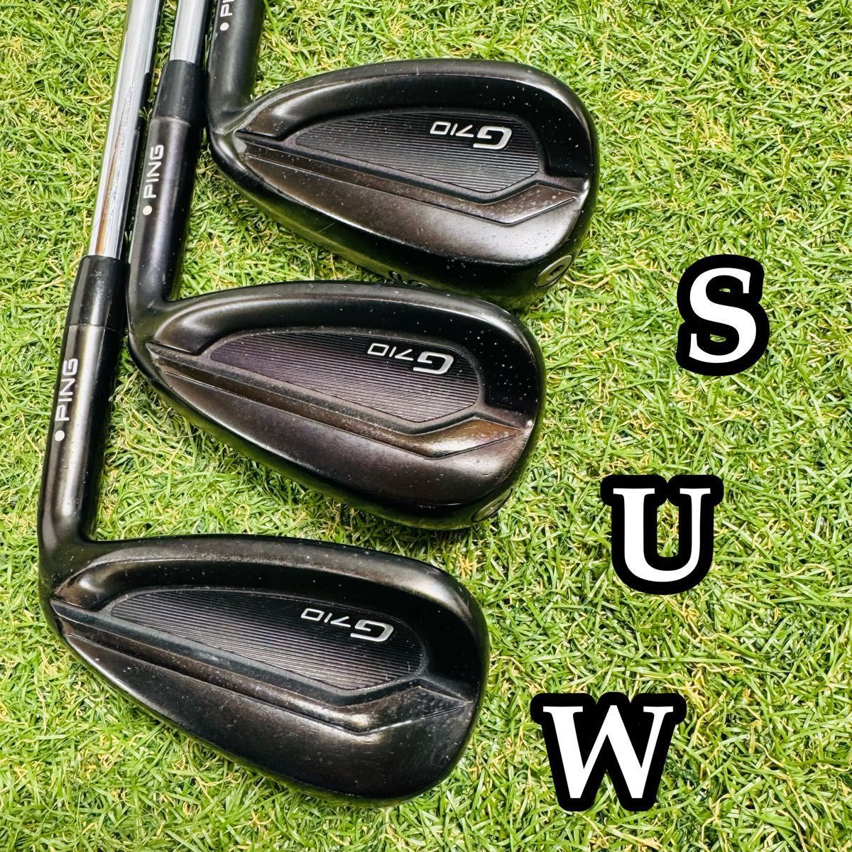 良品】ピン G710 黒ドット メンズアイアンセット 5本 スチール S