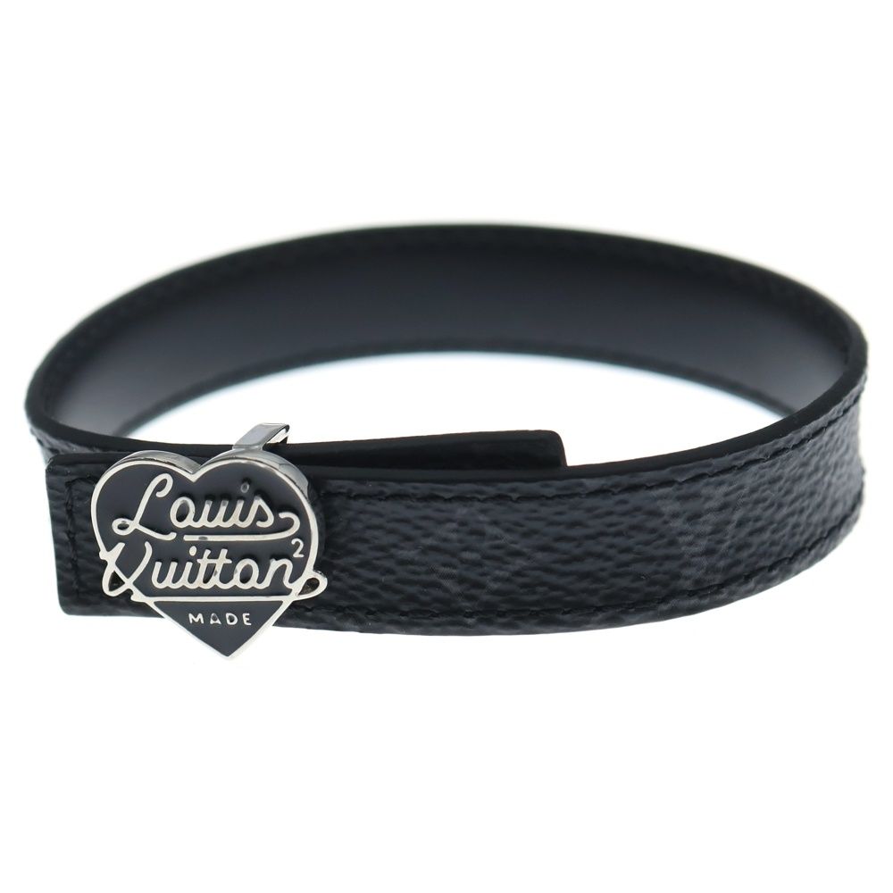 LOUIS VUITTON ルイヴィトン LV Heart Reversible Bracelet M 8041 LVハート モノグラムリバーシブルレザーブレスレット ブラック