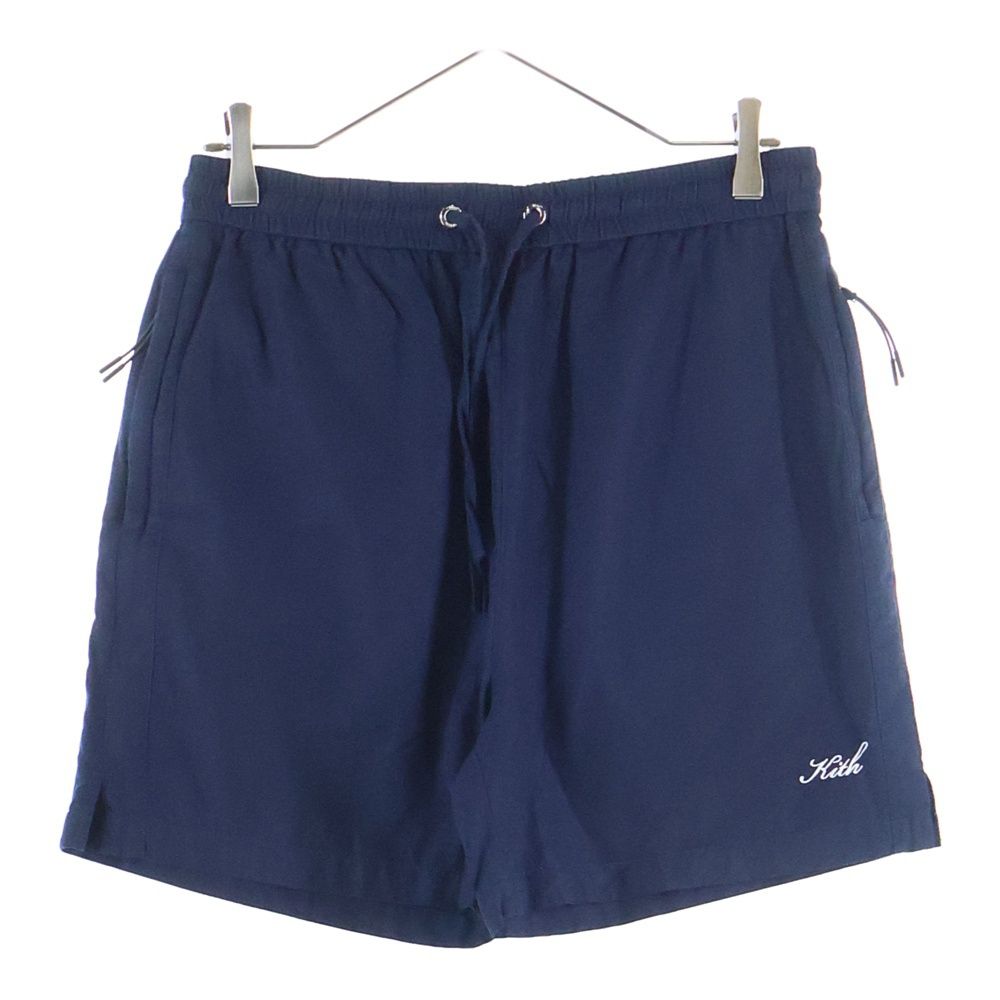 KITH キス トンプソン アクティブ シルク混 ショートパンツ ネイビー KHM060376