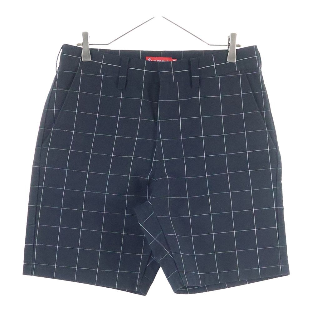 SUPREME シュプリーム 14SS Work Short チェック柄 コットン ワークショーツ ハーフパンツ ブラック