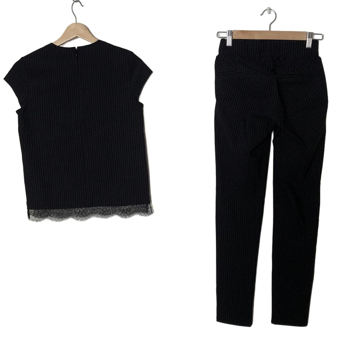 SOV. ソブ ダブル レディースパンツセットアップ レディース - ダークネイビー×白 ストライプ