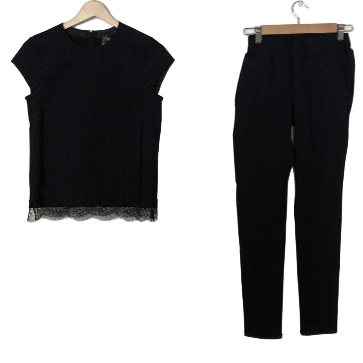 SOV. ソブ ダブル レディースパンツセットアップ レディース - ダークネイビー×白 ストライプ