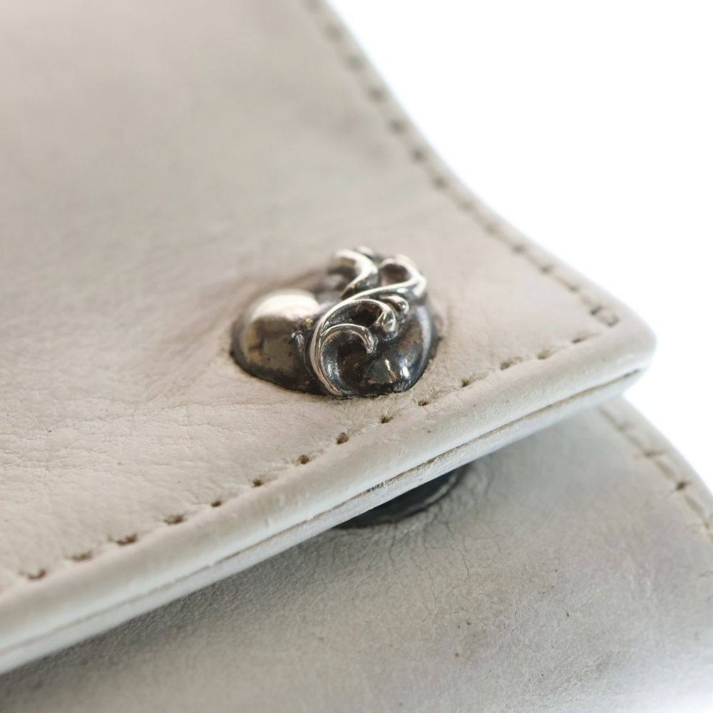 CHROME HEARTS (クロムハーツ) 3FOLD 3フォールド ハートボタン レザー