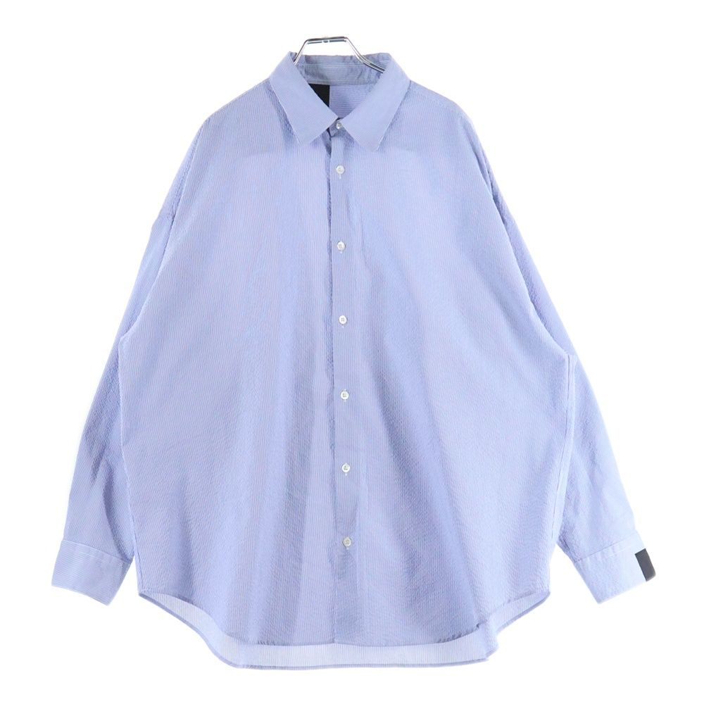 N. エヌハリウッド 22 SS コンパイルライン シアサッカー ストライプシャツ ブルー|ホワイト 2221-SH 07-002
