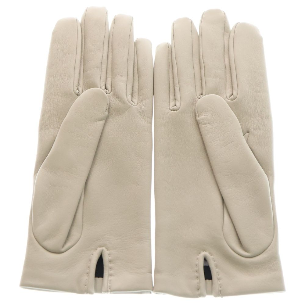 極美品◆HERMES エルメス◆ シェーヌダンクル 本革 レザーグローブ箱付き HERMES (エルメス) シェーヌダンクルステッチ ラムレザーグローブ 手袋