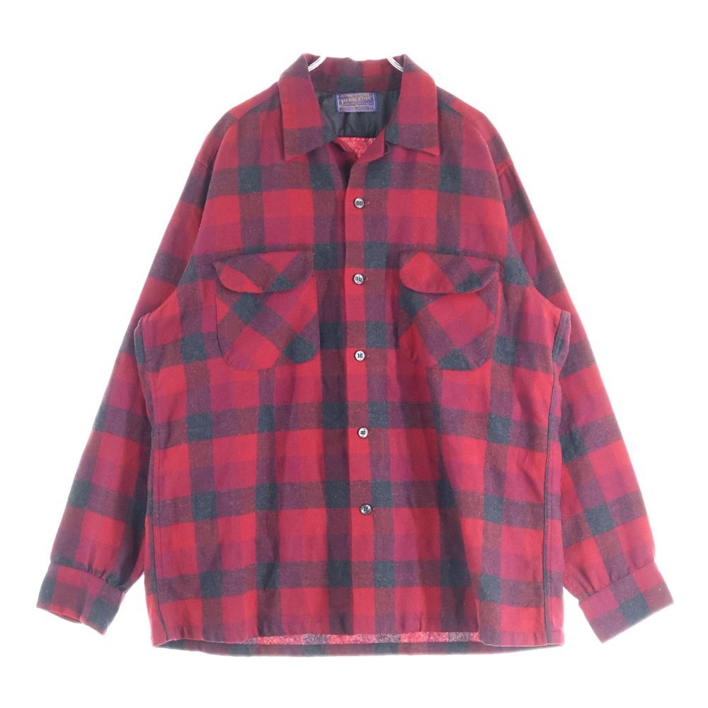 ペンドルトン 60 S VNTAGE WOOL L CHECK SHIRT ヴィンテージ ウール チェック 長袖シャツ レッド ブラック