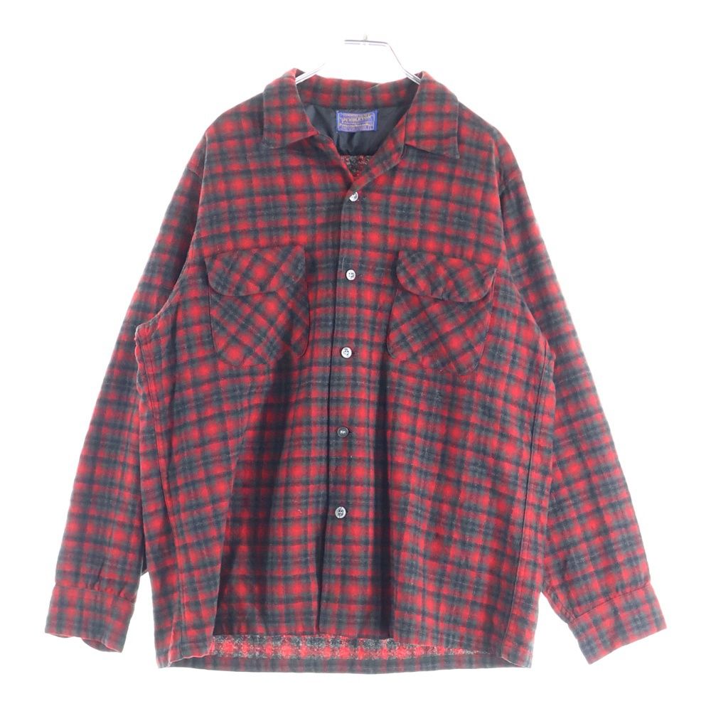 ペンドルトン 50 S VNTAGE WOOL L|S CHECK SHIRT ヴィンテージ ウール チェック 長袖シャツ レッド|ブラック