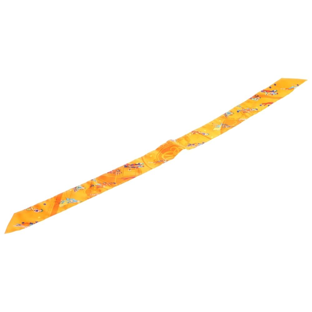 HERMES (エルメス) ツイリー パリジェンヌ オレンジ シルクスカーフ