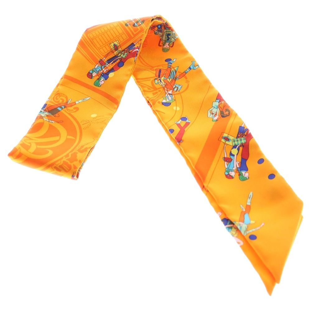 HERMES (エルメス) ツイリー パリジェンヌ オレンジ シルクスカーフ