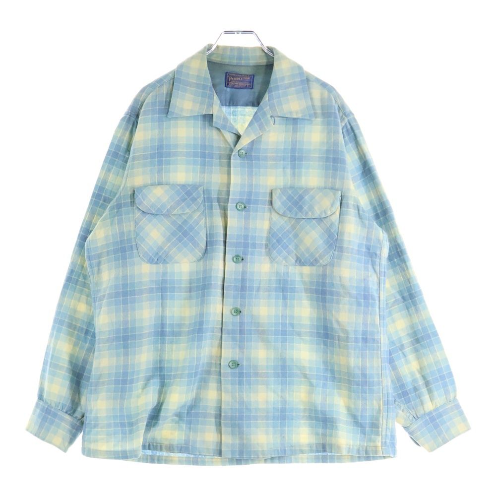 ペンドルトン 50 S VNTAGE WOOL L|S CHECK SHIRT ヴィンテージ ウール チェック 長袖シャツ ブルー|ブラウン
