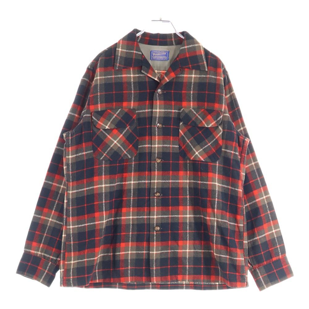 ペンドルトン 50 S VNTAGE WOOL L CHECK SHIRT ヴィンテージ ウール チェック 長袖シャツ レッド ブラウン ブラック