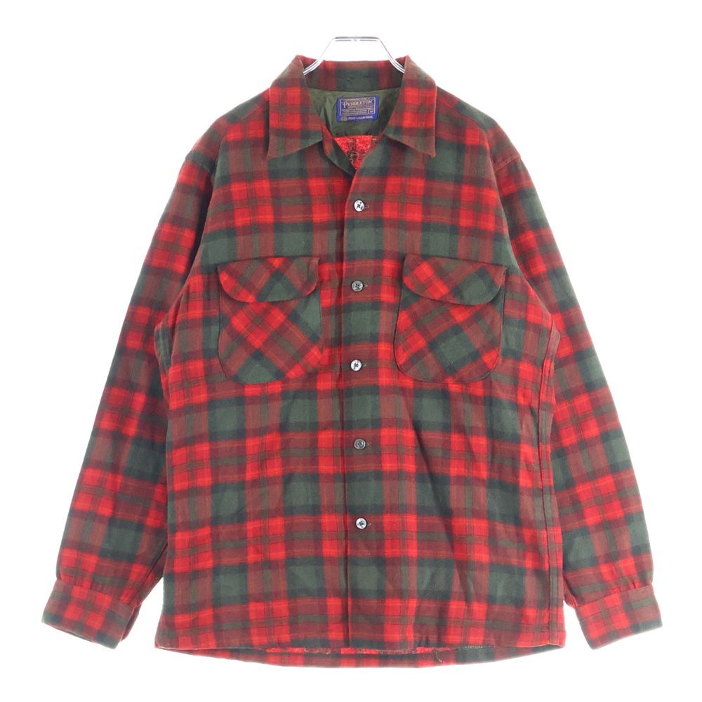 ペンドルトン 50 S VNTAGE WOOL L CHECK SHIRT ヴィンテージ ウール チェック 長袖シャツ レッド カーキ ブラック