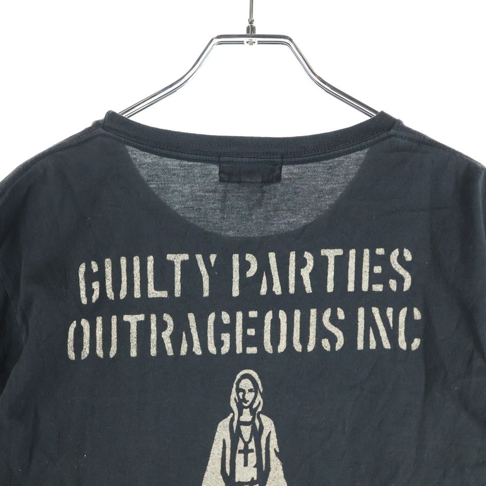 WACKO MARIA (ワコマリア) バックマリアデザイン クルーネック カットソー 半袖Tシャツ ブラック