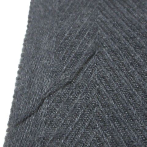  フェンディ FENDI ウールマフラー フリンジ ロゴ チャコールグレー X マフラー 小物