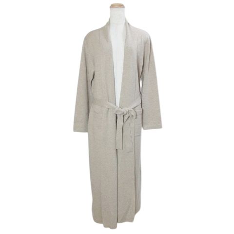 Laurence Tavernier L.TAVERNIER ウールカシミヤ ニットガウン ロング ベルテッド フランス製 S ベージュ |X