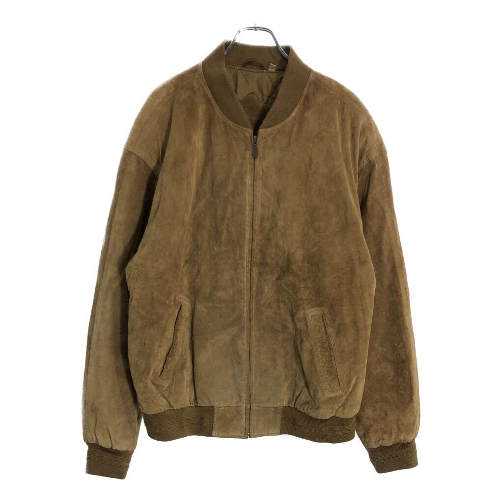ROUNDTREE＆YORKE スエードブルゾン レザージャケット ブラウン メンズ XL 古着 V8205