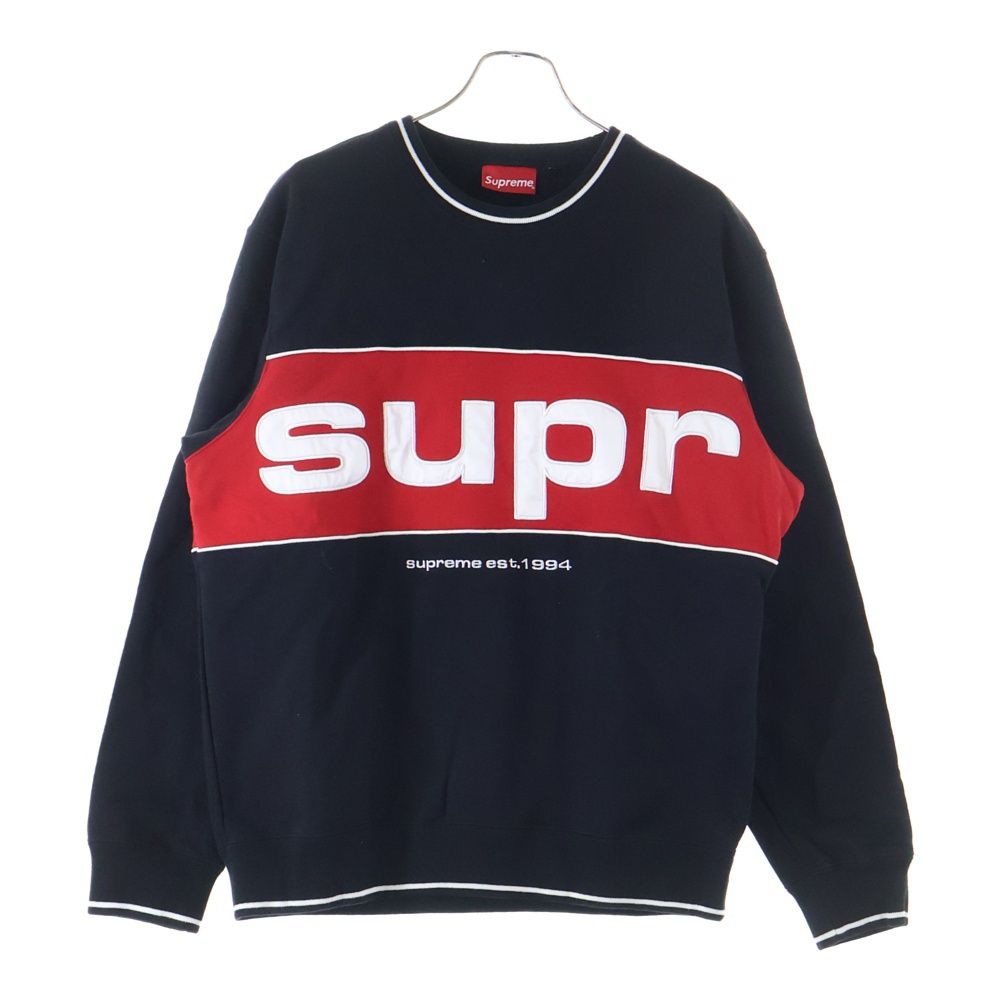 SUPREME (シュプリーム) 19AW Piping Crewneck パイピング ロゴ クルー