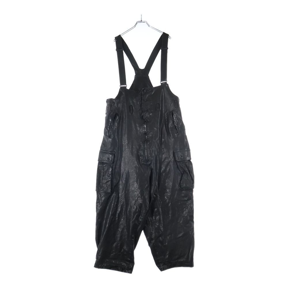 24ss ヨウジヤマモト×バックラッシュ レザー オーバーオール パンツ Yohji Yamamoto POUR HOMME (ヨウジヤマモト プールオム) 24SS