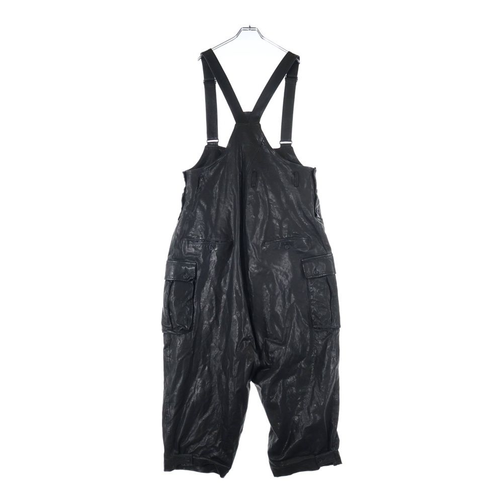 Yohji Yamamoto POUR HOMME ヨウジヤマモト プールオム 24 SS Furniture Steer Leather Overalls バックラッシュ ステアレザーオーバーオール ブラック HS D 98 700