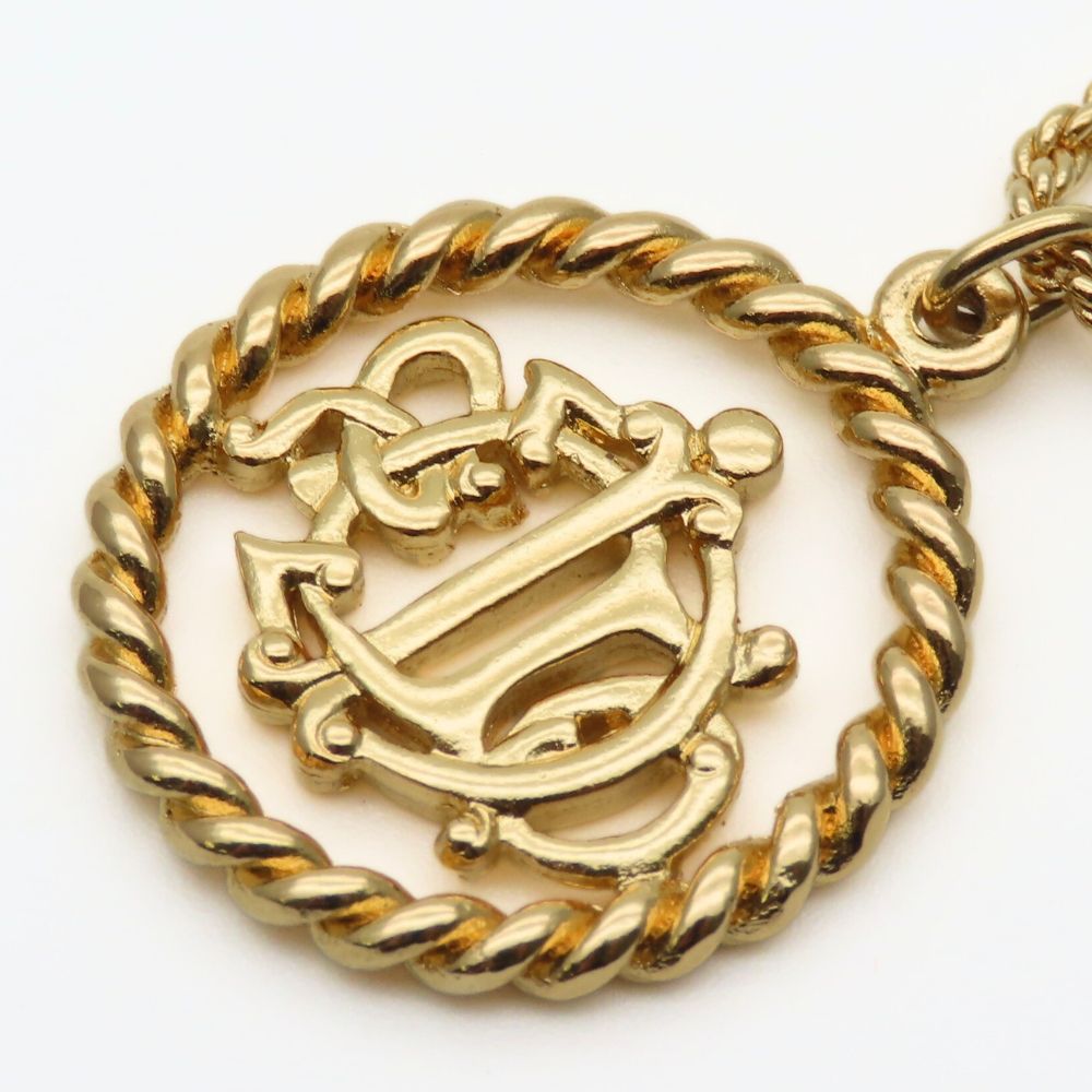 中古】 クリスチャンディオール ネックレス ロゴ エンブレム メタル