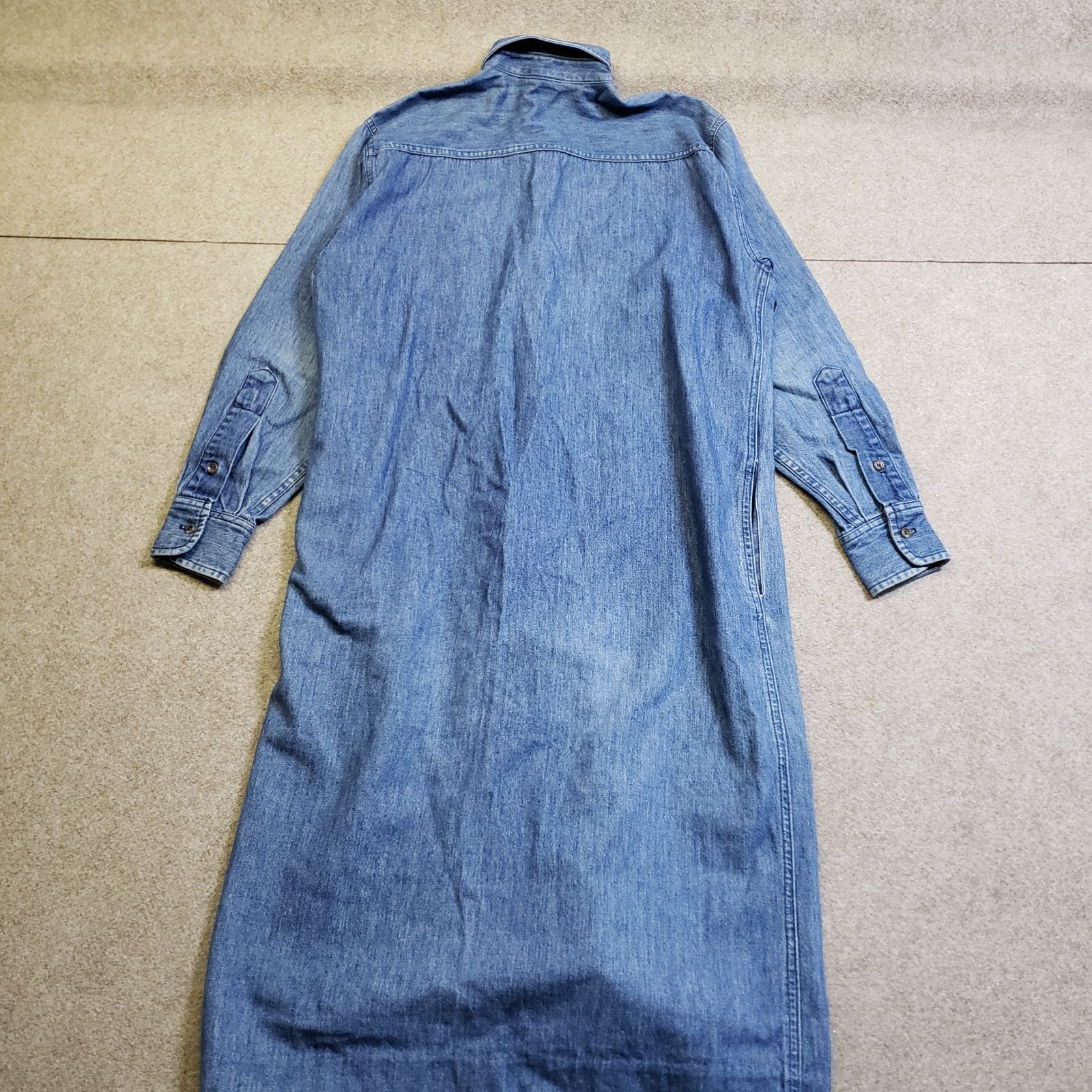 Ralph Lauren デニム シャツワンピース ロング丈 フロントボタン 胸