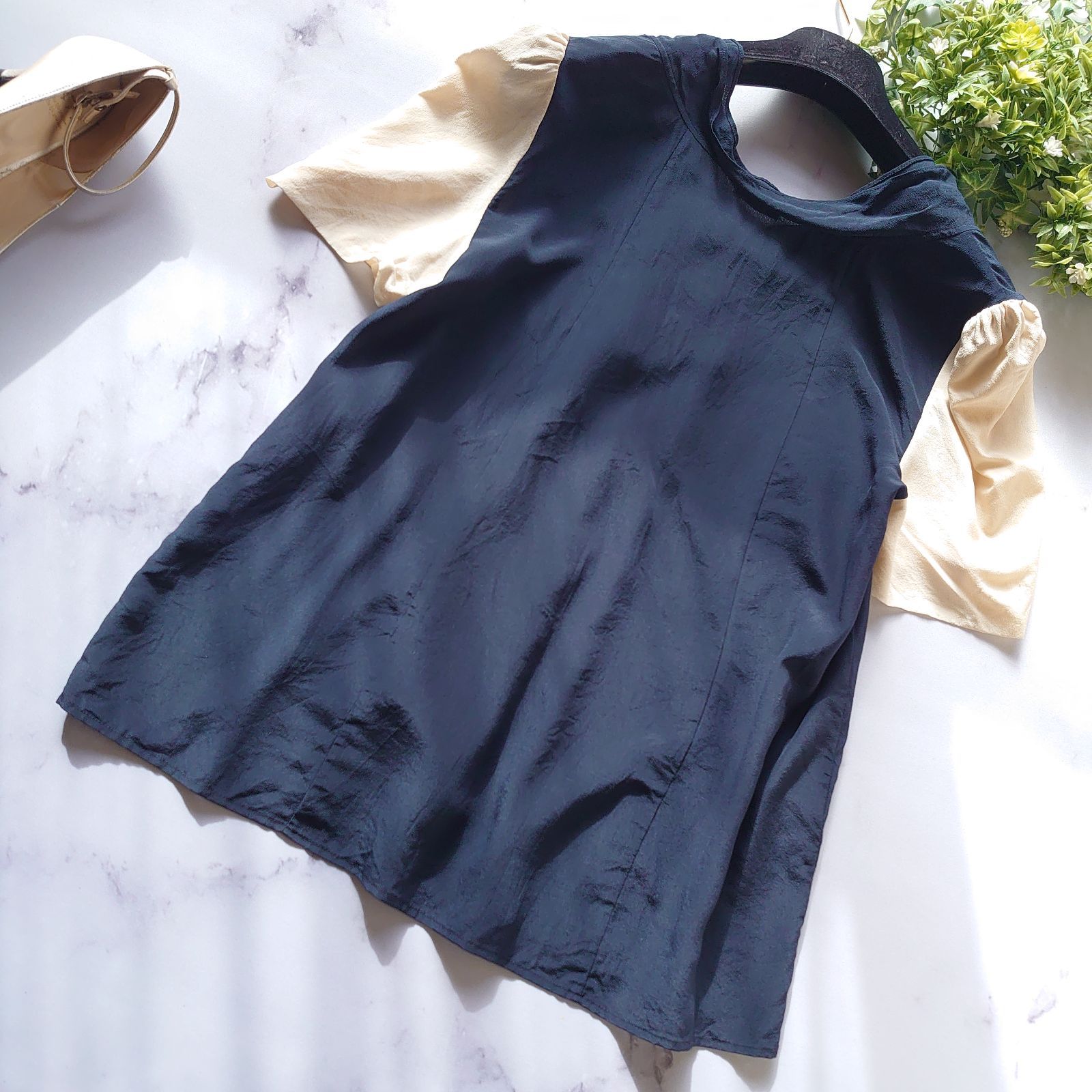  ミュウミュウ ボウタイブラウス 半袖 リボン シルク バイ M相当 半袖 シャツ ブラウス