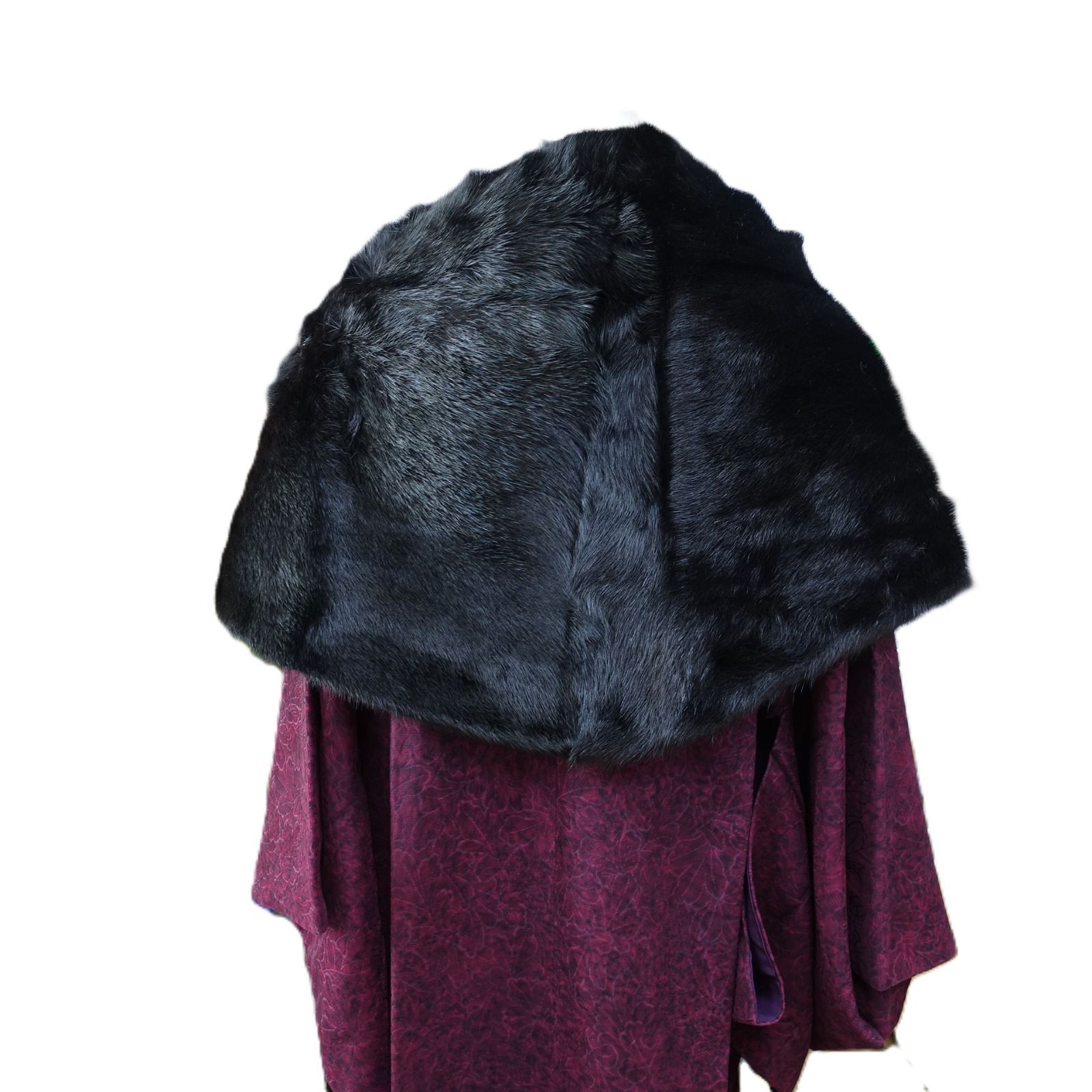 ミンク黒系 超大判ショール