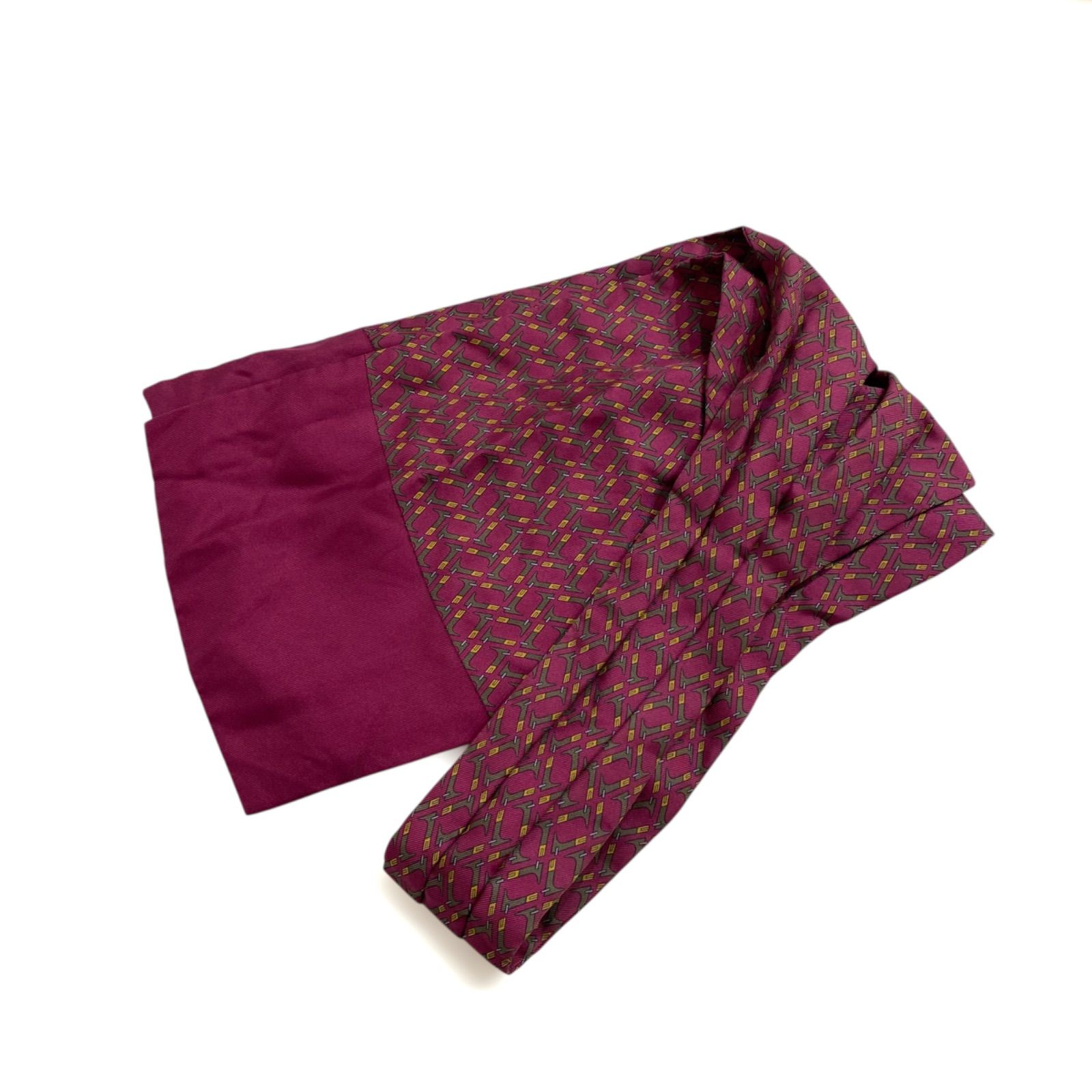 エルメス マルジェラ期 アスコットタイ 馬具 ブーツ柄 シルクスカーフ