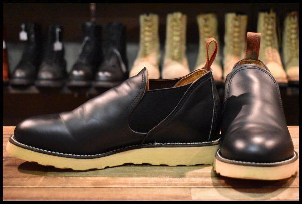 7 E 90 S レッドウィング 8142 サイドゴア 黒 ブラッククローム ローカット プレーントゥ 短靴 ブーツ redwing FK 467