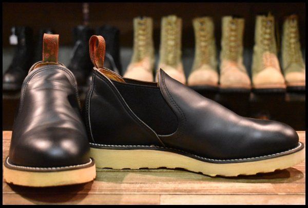 7 E 90 S レッドウィング 8142 サイドゴア 黒 ブラッククローム ローカット プレーントゥ 短靴 ブーツ redwing FK 467