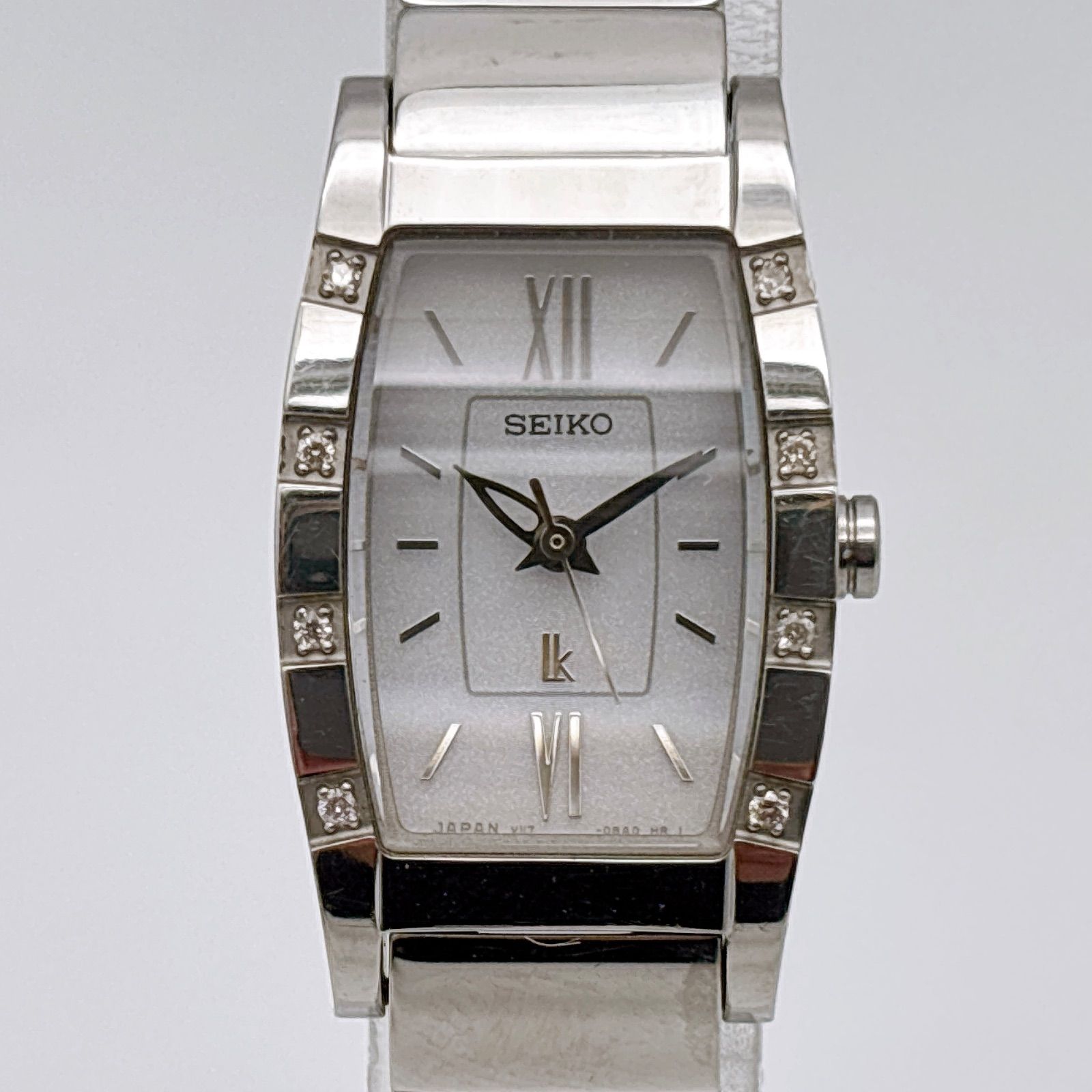 稼働 SEIKO セイコー ルキア レディース 腕時計 V 117-0 AM 0 8 Pダイヤ ソーラー 101