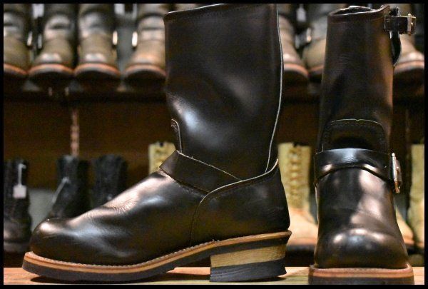 6.5 D PT 99プリント 旧シルエット 03年 レッドウィング 2268 エンジニア 黒 ブラック スチールトゥ ブーツ redwing FK 471