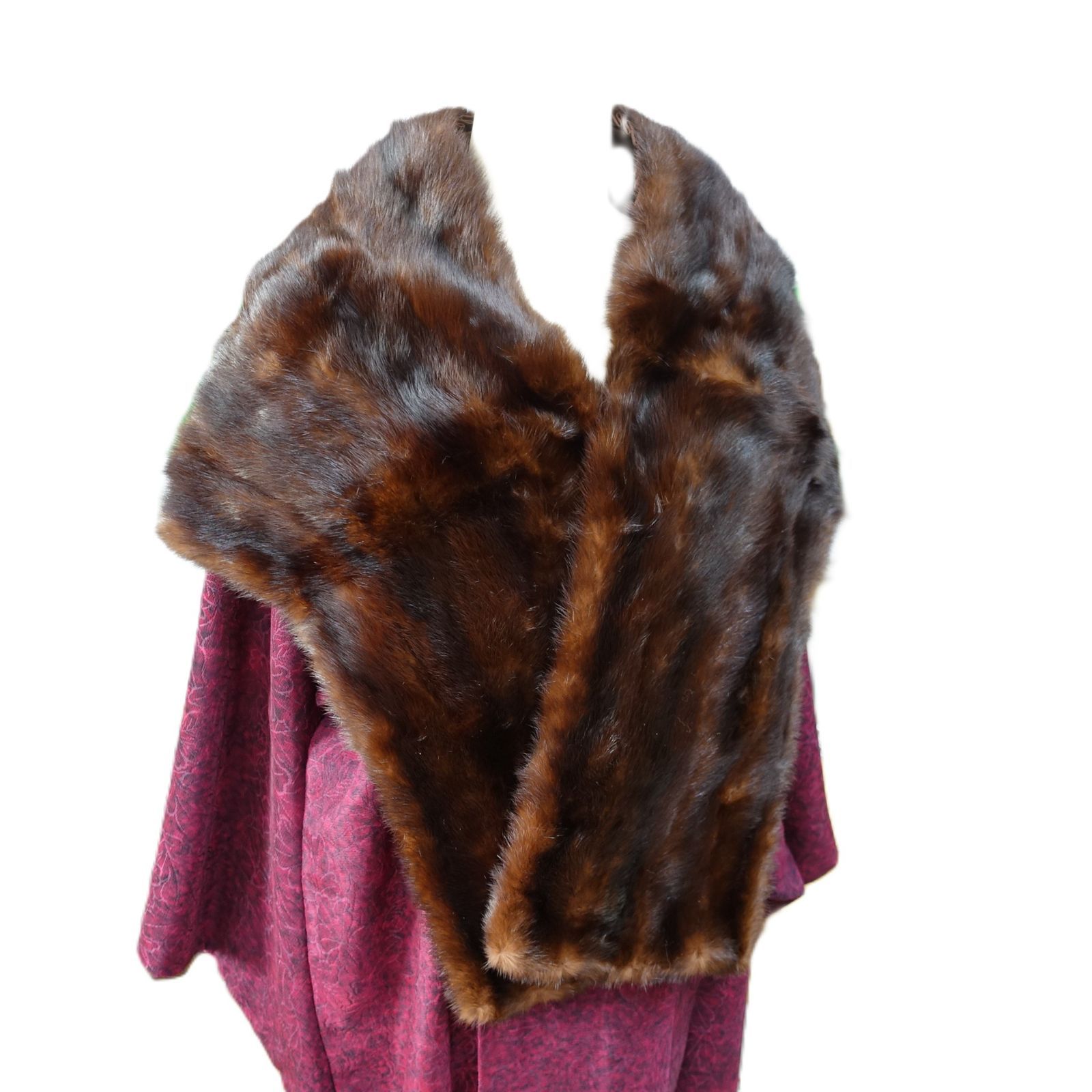 ミンク茶系 大判ショール