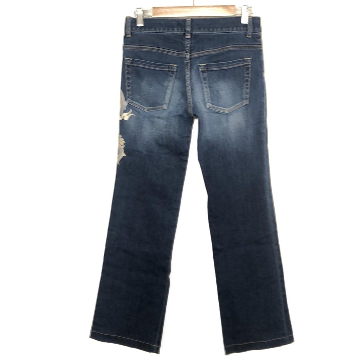 TAM ヴィヴィアンタム ジーンズ サイズ0 XS レディース - ネイビー×白 フルレングス ダメージ加工