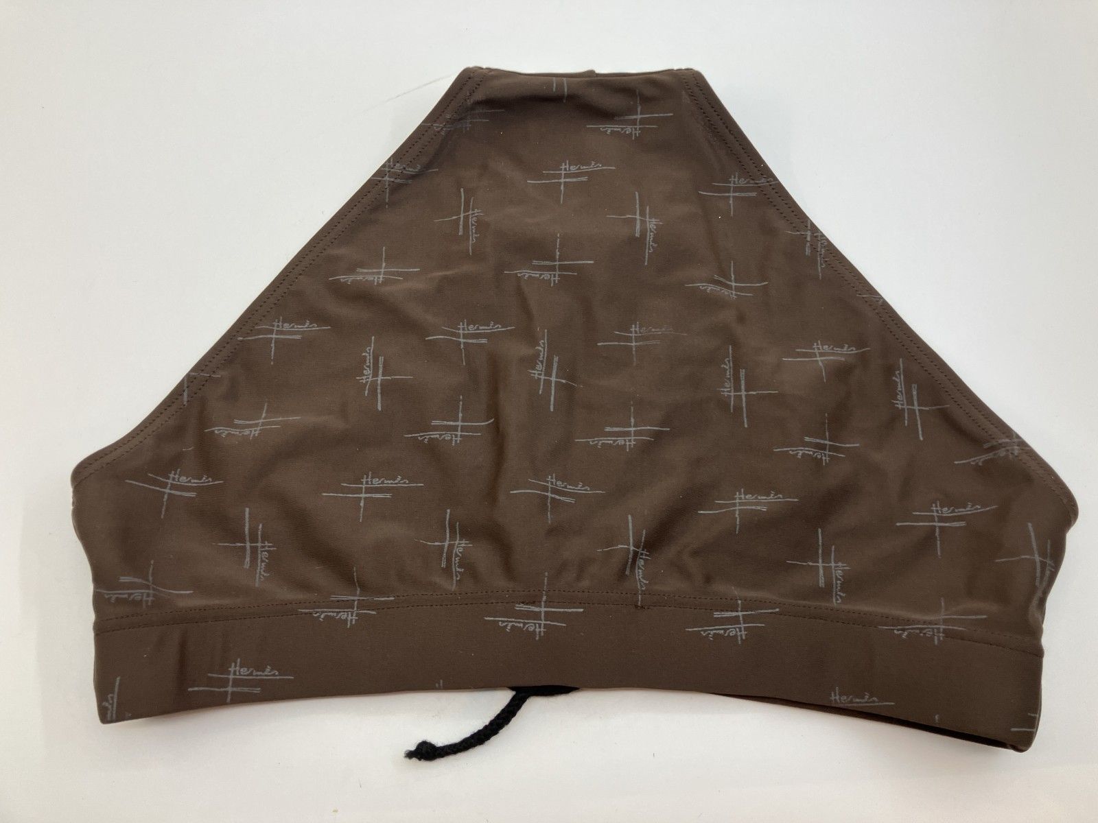 HERMES エルメス メンズ 水着 競泳水着 競パン ブラウン 総柄 ロゴ入り サイズL