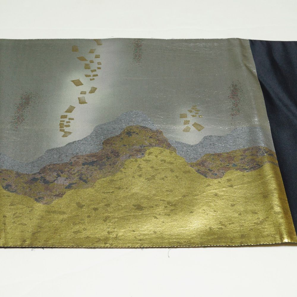 難有品 袋帯 道長に切れ箔模様 螺鈿作家 藤本隆士 螺鈿細工 金糸