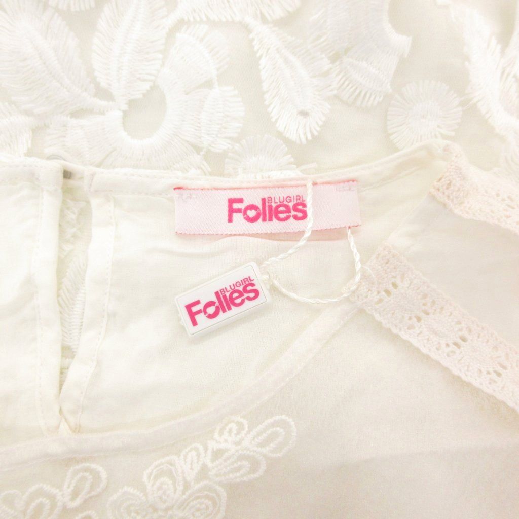 ブルーガール BLUGIRL Folies ワンピース ひざ丈 七分袖 レース シアー