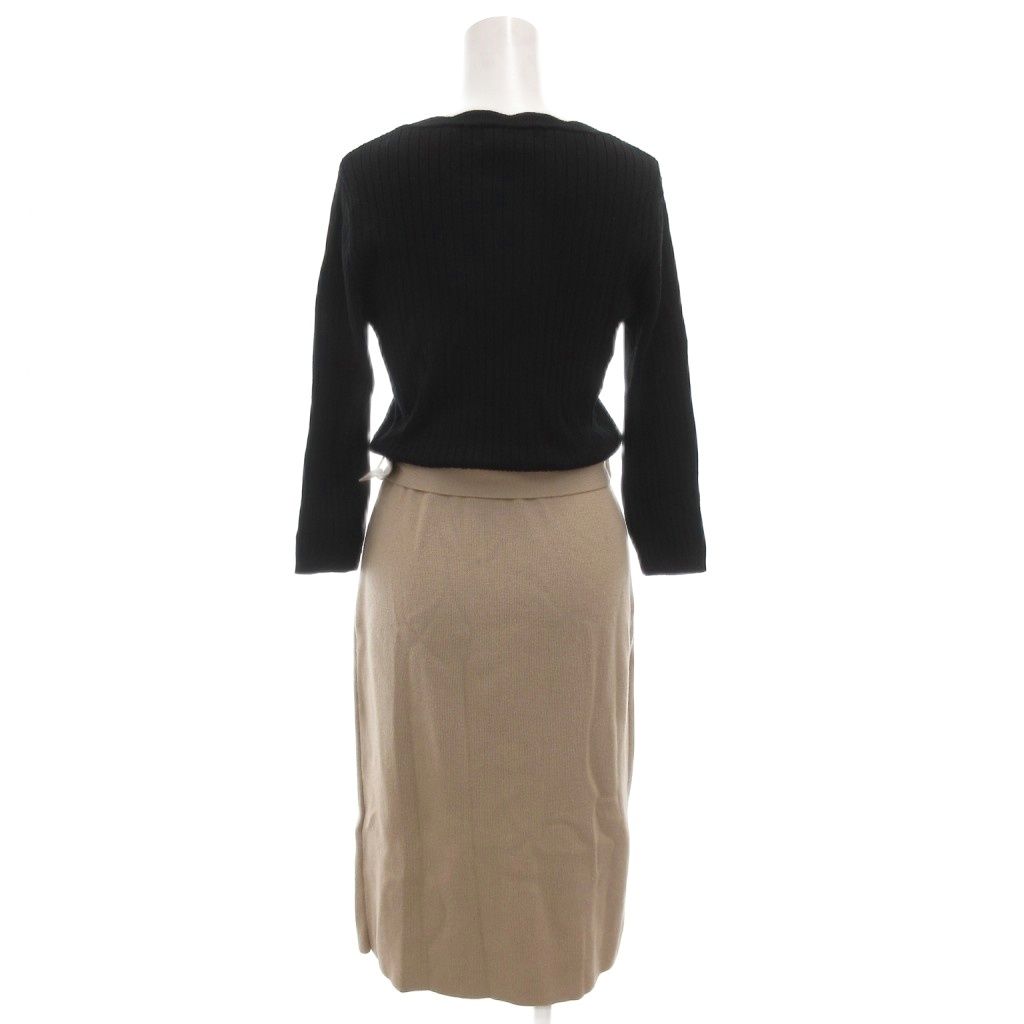 ジャスグリッティー JUSGLITTY ニットワンピース ロング 1 ベージュ 黒