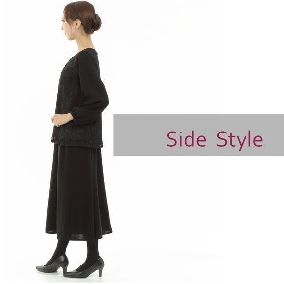 4 L～5 L 喪服 レディース ブラックフォーマル 大きいサイズ 礼服 ゆったり喪服 ロング丈 スカートスーツ 131700-2 スカートスーツ ブラックスーツ 礼服 喪服