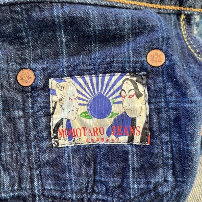 MOMOTARO Jeans Selvedge Denim Tag W48 Loose Fit Wide Straight Made