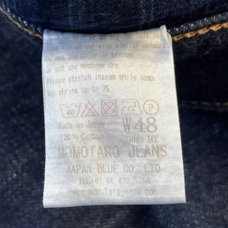 MOMOTARO Jeans Selvedge Denim Tag W48 Loose Fit Wide Straight Made