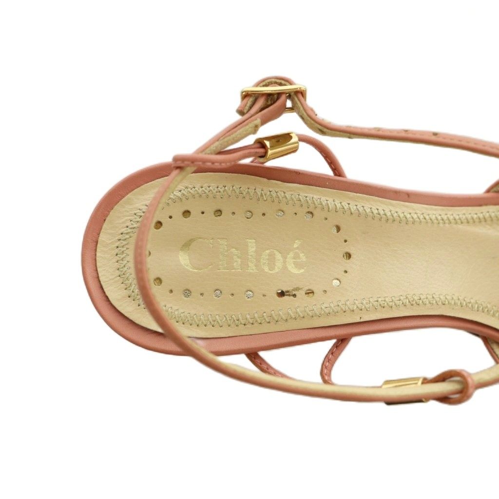クロエ CHLOE サンダル ストラップ 34.5 21.5cm ピンク CH0029 /MI