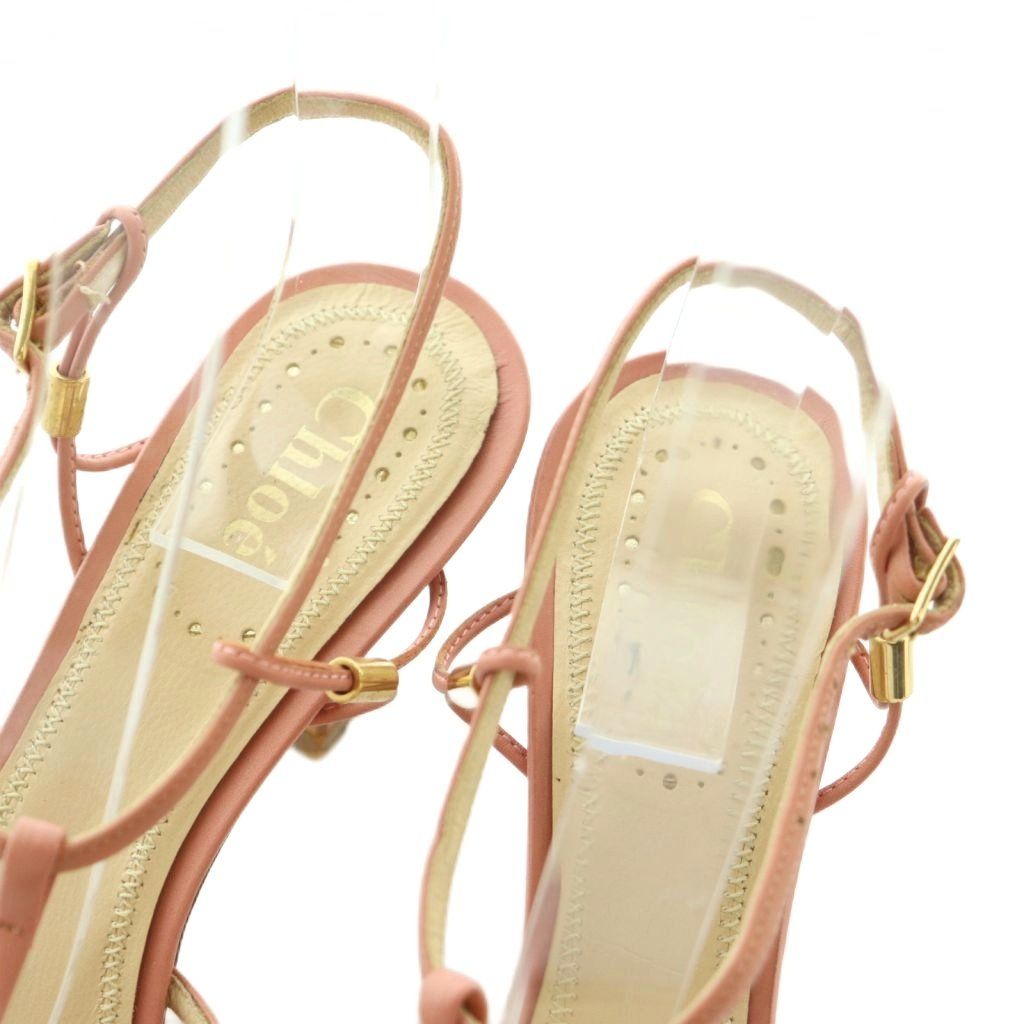 クロエ CHLOE サンダル ストラップ 34.5 21.5cm ピンク CH0029 /MI