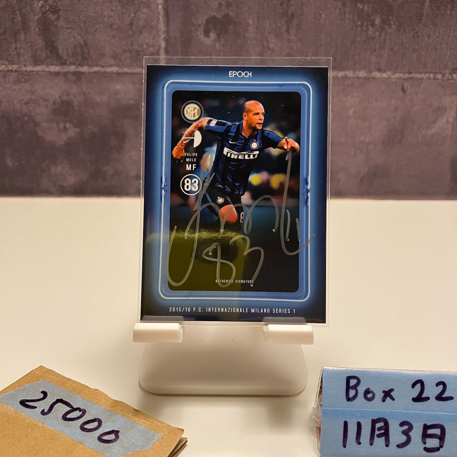 2015-16 EPOCH Felipe Melo フェリペメロ 17 24 直筆サインカード インテルミラノ a Internazionale Milano series カード