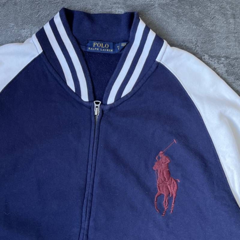 ポロ　ラルフローレン　ネイビー スタジャン　美品　150 M ビッグポニー レア ポロラルフローレン ウール スタジャン ビッグポニー ネイビー